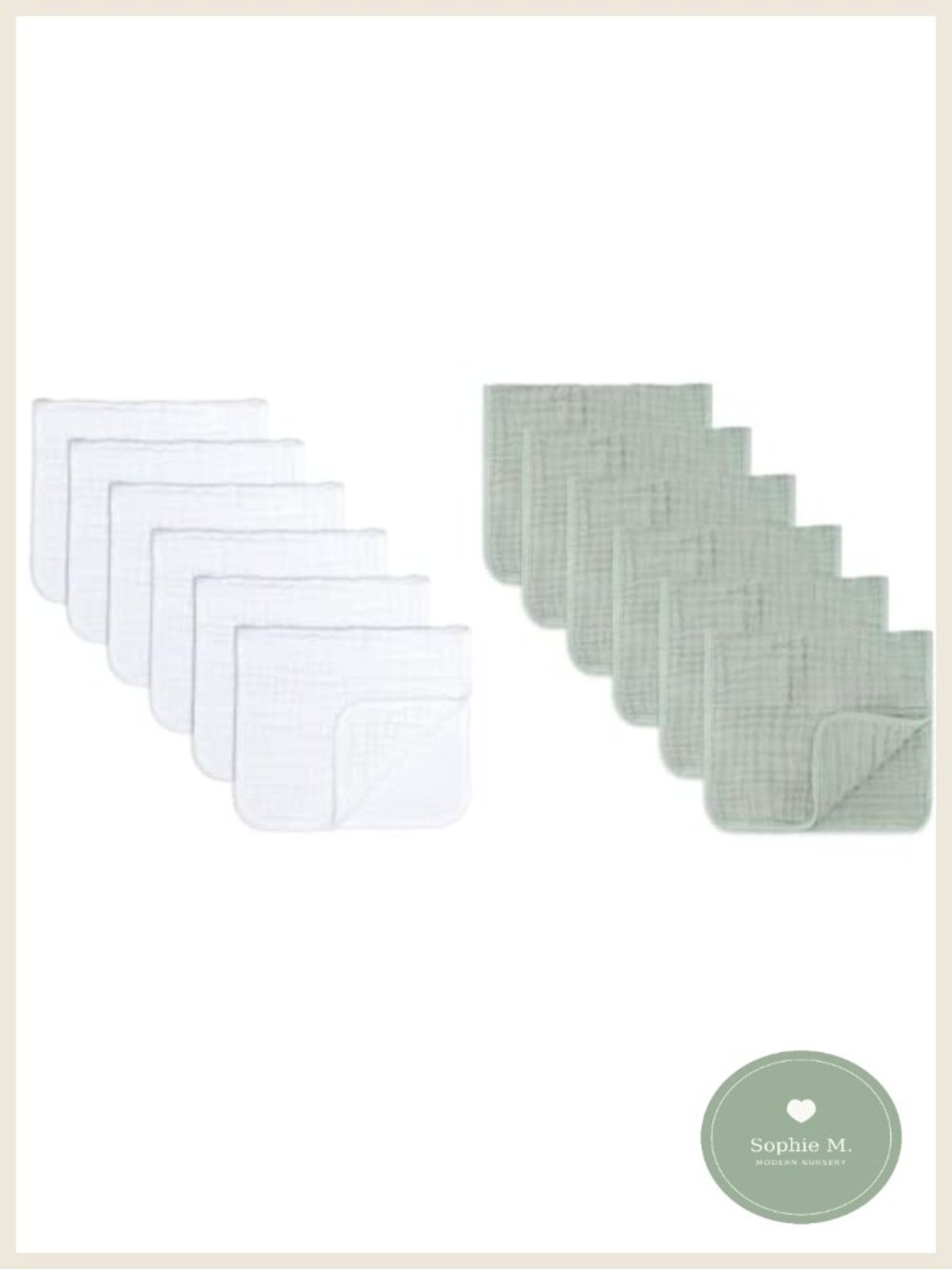 Muslin Burp Cloths Large 100% Cotton 6 Layers Absorbent 6 Pack